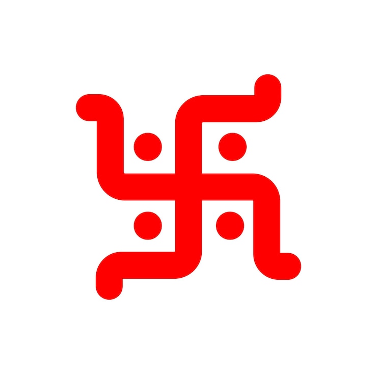 वेक्टर hindu holy swastika vector symbol. red swastika icon.