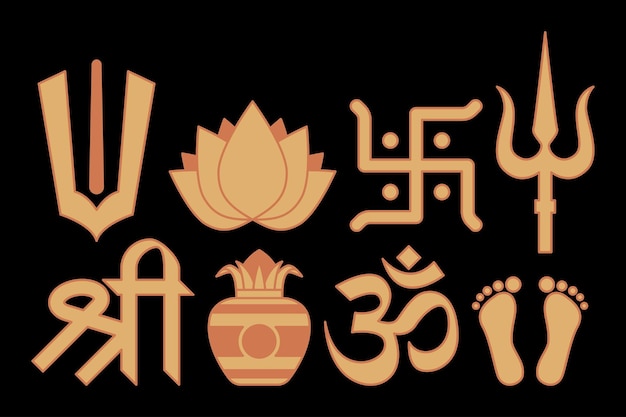 Vector hindu icon set