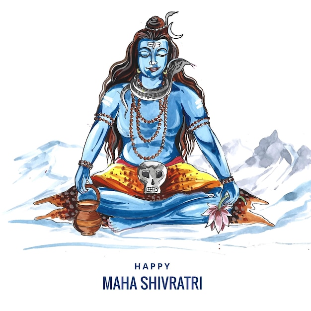 인도 신 maha shivratri 아름다운 카드 배경에 대한 힌두교 주 시바