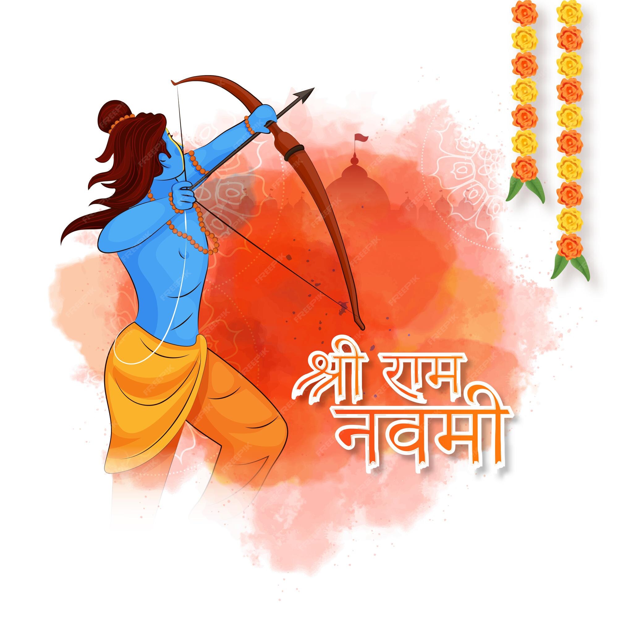 Premium Vector | Hindu mythological lord rama holding bow and arrow taking  an aim on mandala pattern background for shri ram navami lord rama borthday  celebration backgrounds