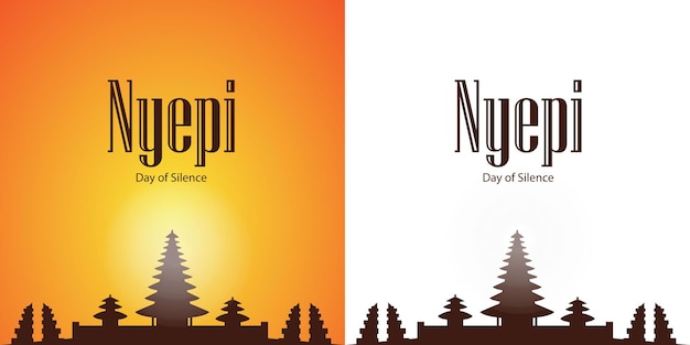 Hindu Nyepi day greeting design 2 color alternatives