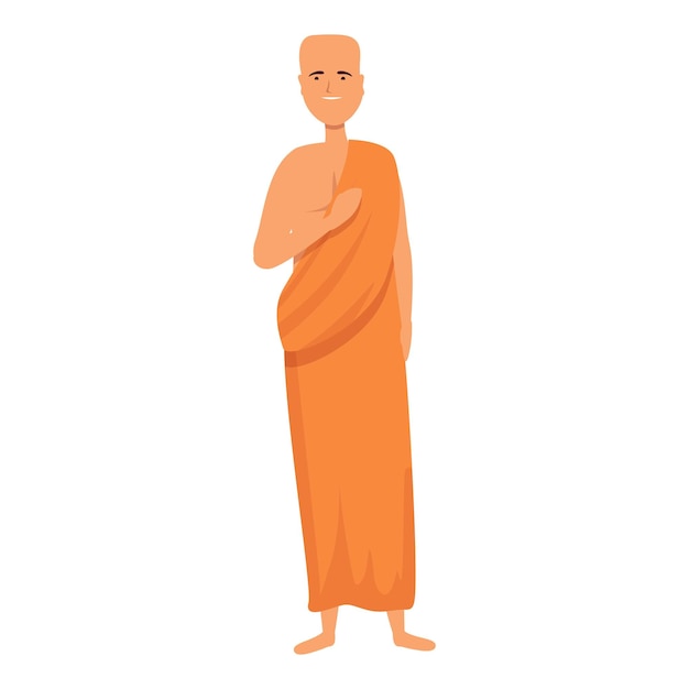 Vector hindu priest icon cartoon vector monk meditation indian give