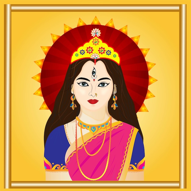 Hindus debi vector illustration