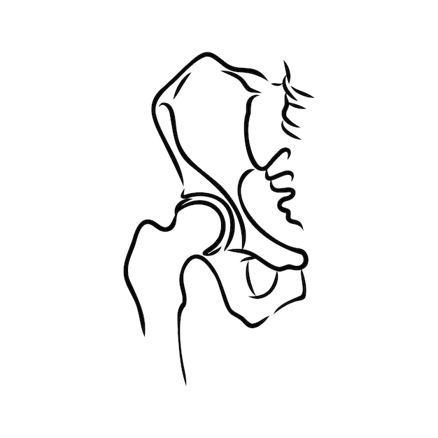 Дизайн логотипа векторной иллюстрации линии тазобедренного сустава