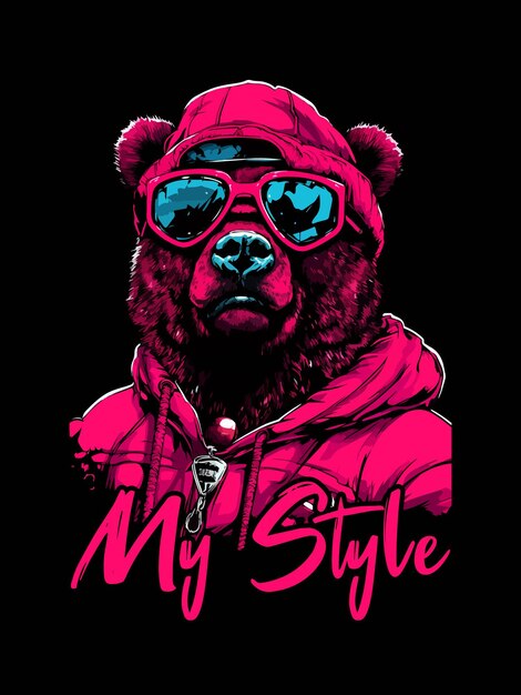 Vector hip hop bears tshirt designs vector illustration