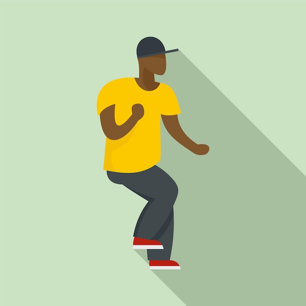 Hip hop dancer icon Flat illustration of hip hop dancer vector icon for web design