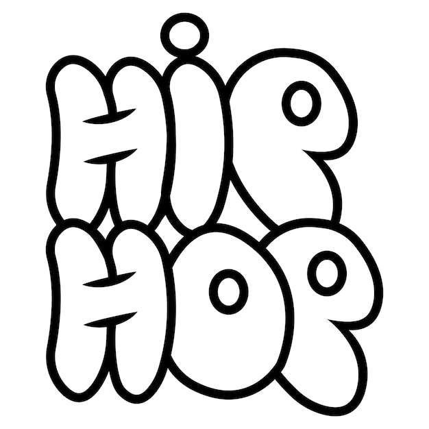 Hip hop graffiti label style letter logo hip hop icon