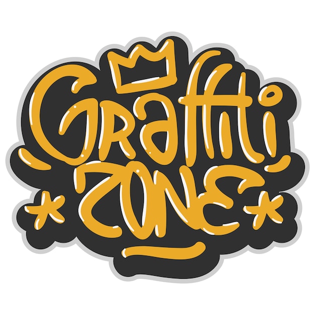 Hip Hop Related Tag Graffiti Influenced Label Sign Logo  Lettering for t shirt or sticker on a white background. Image.