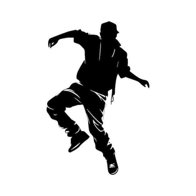 Vector hiphop dancer silhouette illustration