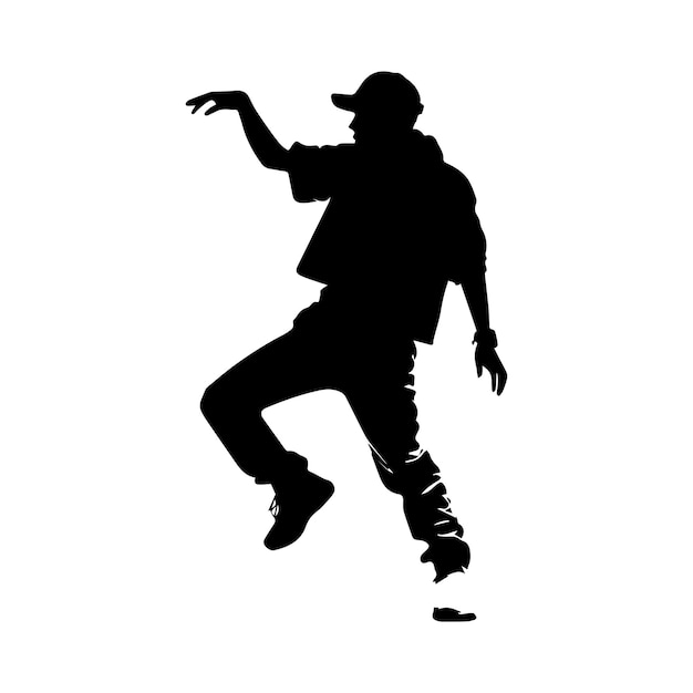 Hiphop dancer silhouette illustration