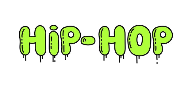 Hiphop graffiti iscrizione con gocce