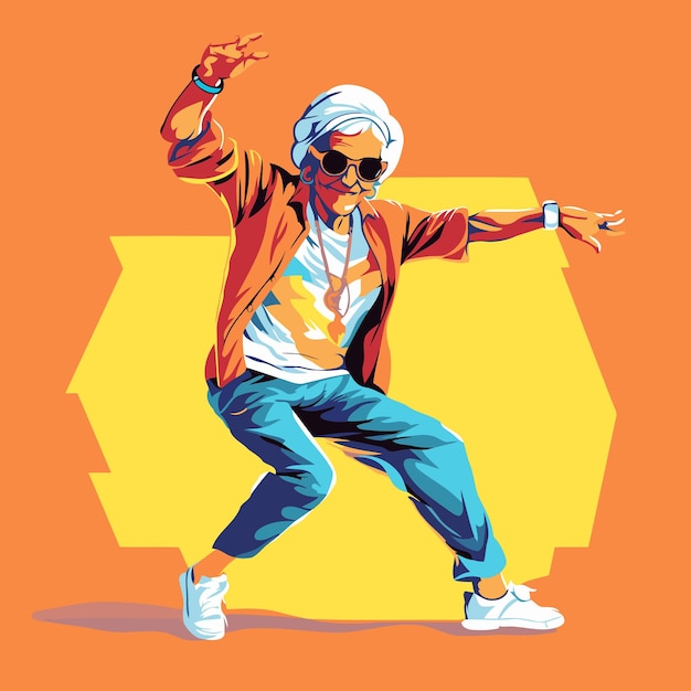 Vector hiphop jonge man die hiphop danst vector illustratie