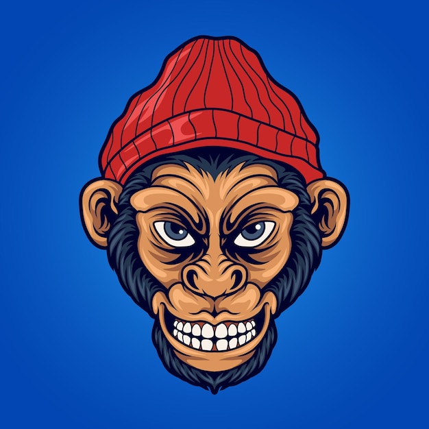 Hiphop monkey illustration