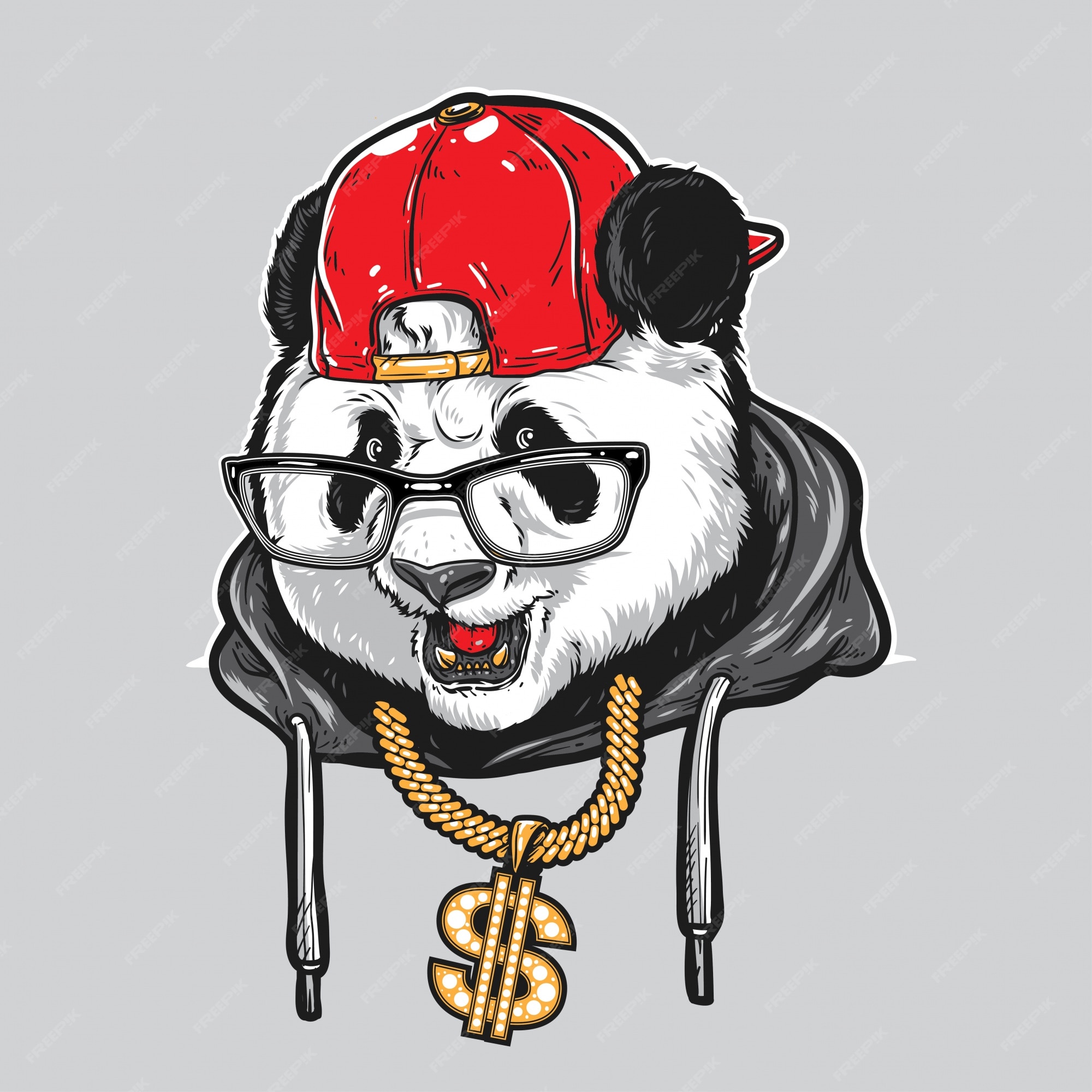 Panda Bear Hiphop Svg Cool Panda Clipart Hipster Panda 