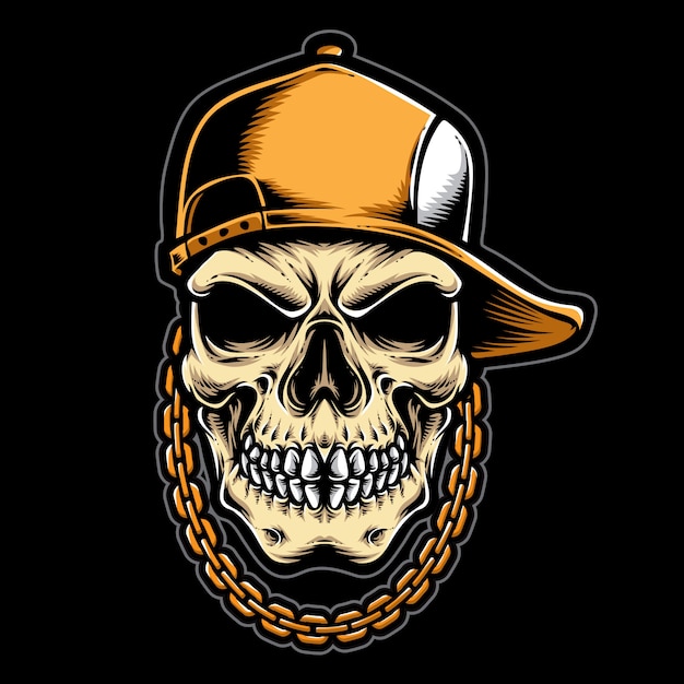 Vettore logo del cranio hiphop