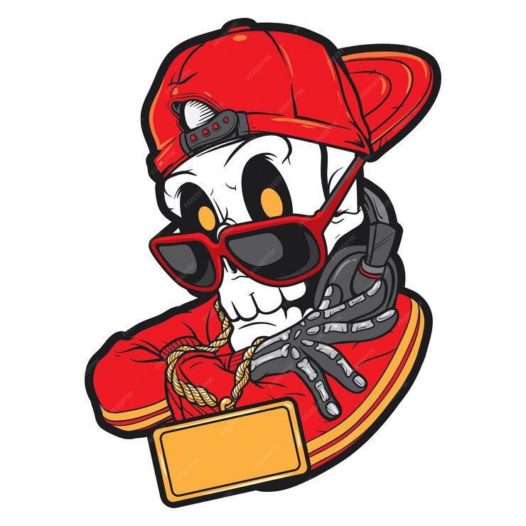 Premium Vector | Hiphop skull in style