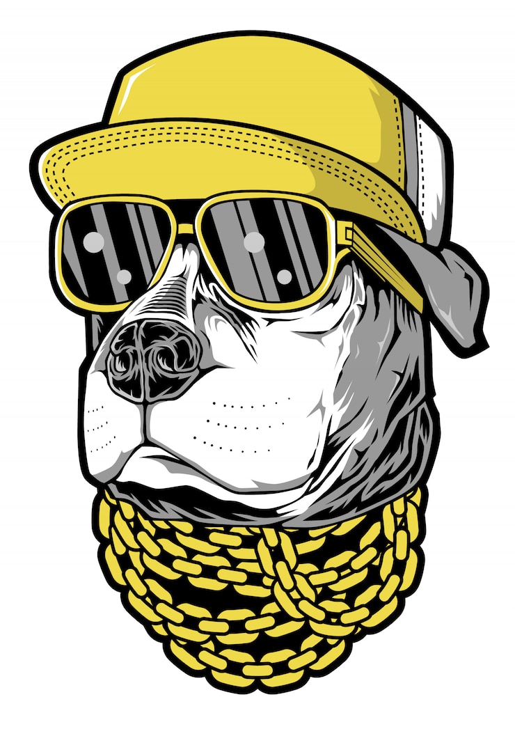 Vector hiphop voor honden