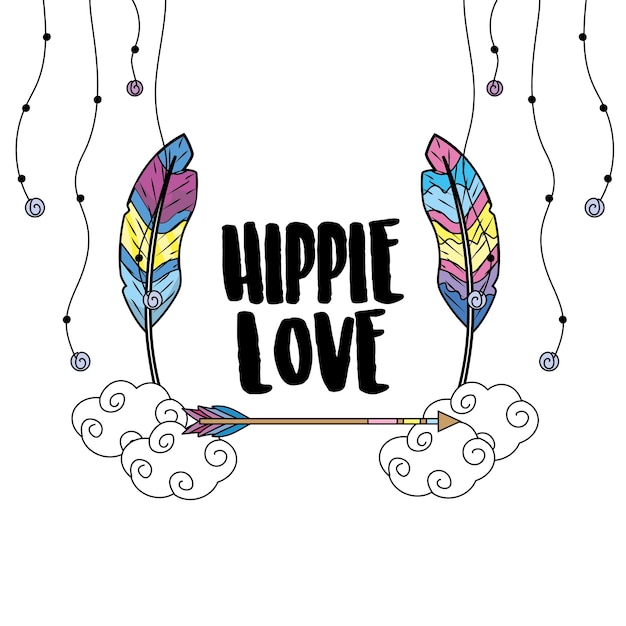 Cultura hippie di pace e amore per lo stile di vita