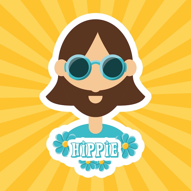 Hippie man concept vrede en liefde