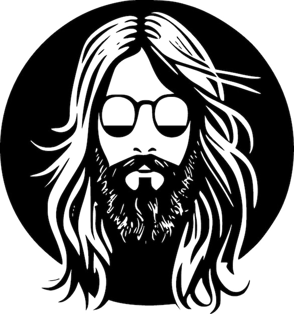 Hippie Minimalist en Simple Silhouette Vector illustratie