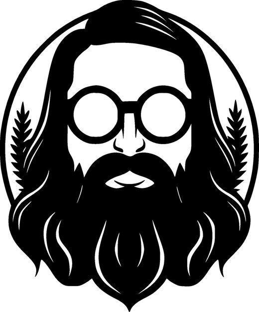 Vector hippie minimalist and simple silhouette vector illustration