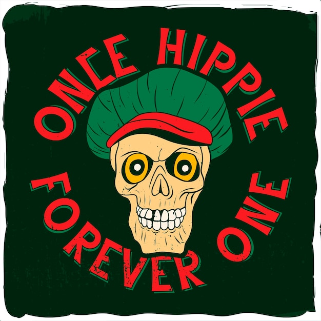 Vector hippie's schedel tshirt ontwerp