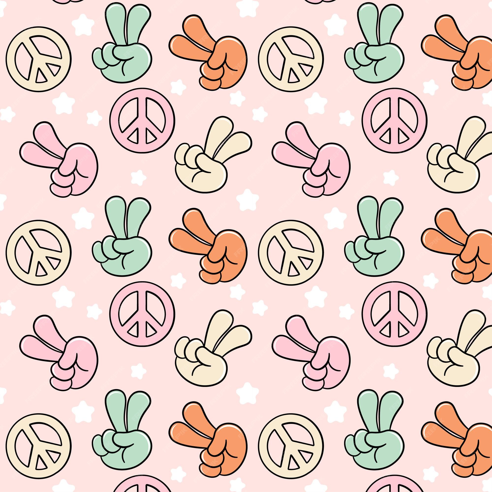 Hippie Background Peace Pattern 16/20 Graphic by schmuggo designs