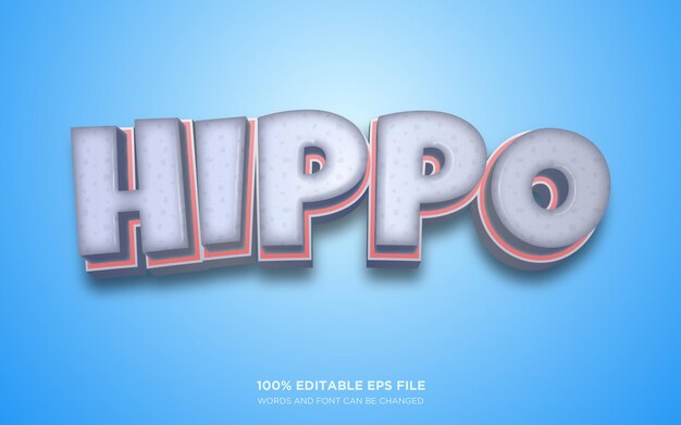 Hippo 3D エディテーブルテキストスタイル エフェクト