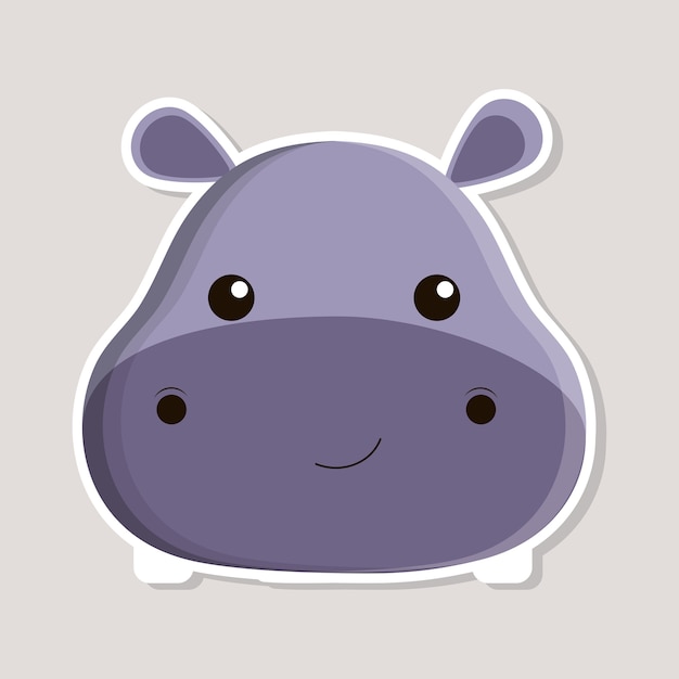 hippo animal cute little cartoon icon