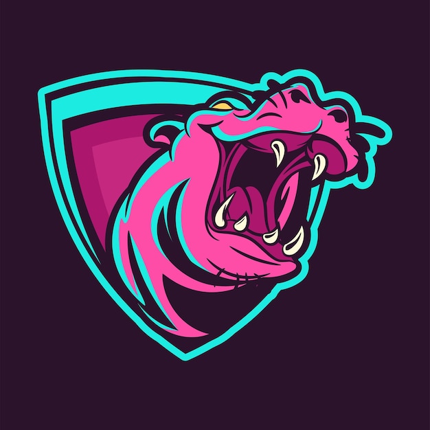 Hippo esports mascot logo design