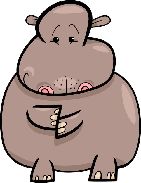 Vector hippo or hippopotamus cartoon