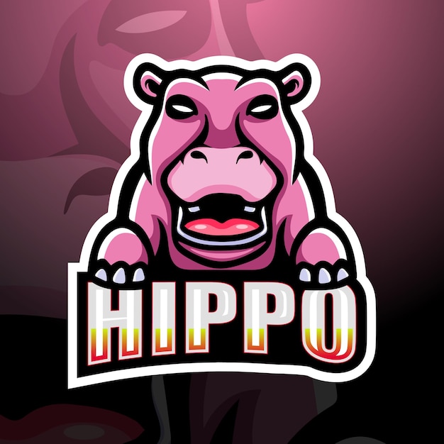 Hippo mascotte logo ontwerp