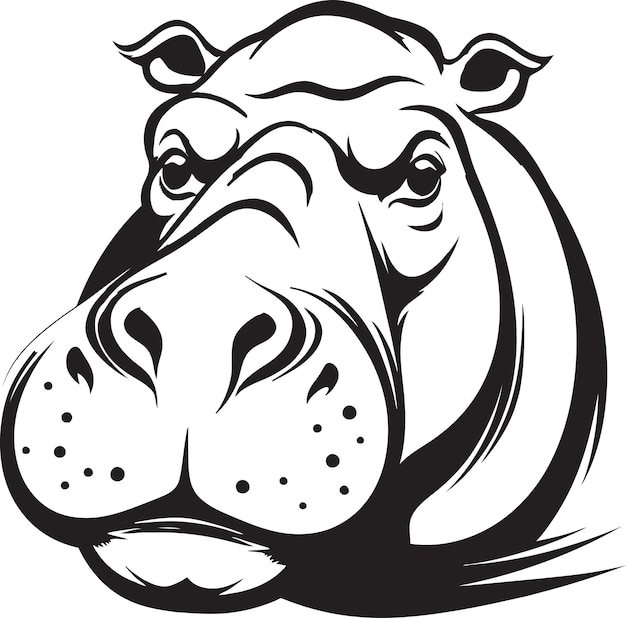 Vector hippo safari in vector style