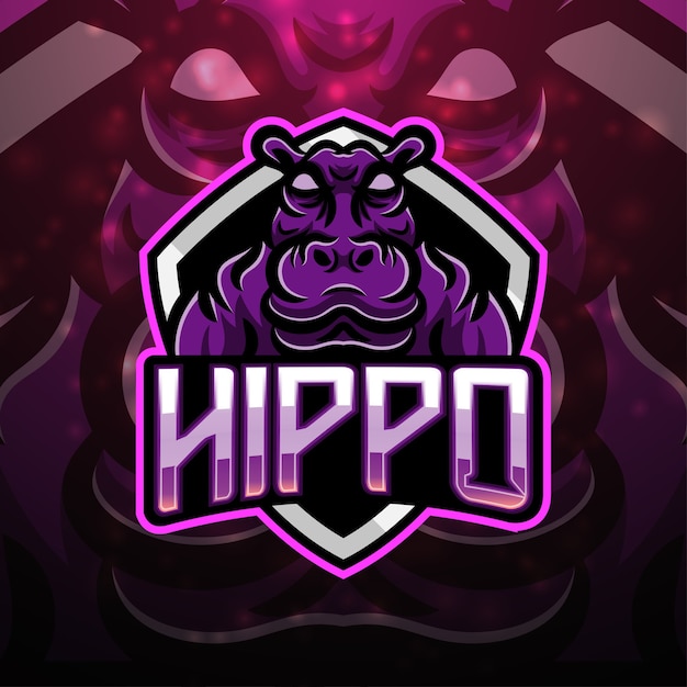 Hippo sport mascotte logo ontwerp