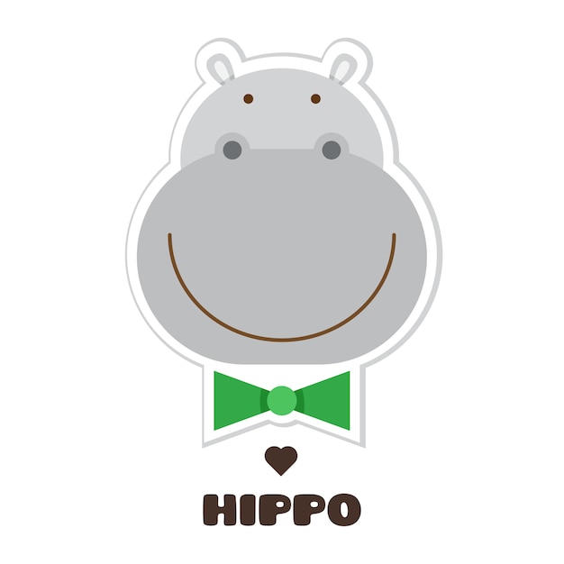 Hippo. Sticker. Vector illustratie.