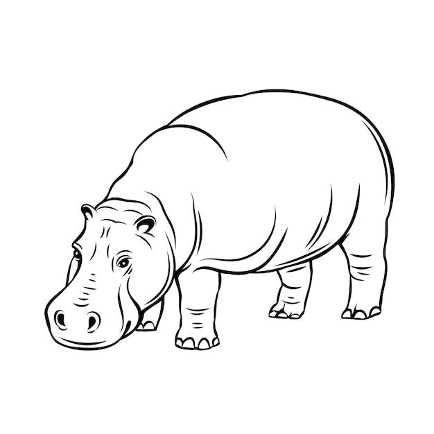 Icona animale ippopotamo. distintivo di ippopotamo per zoo