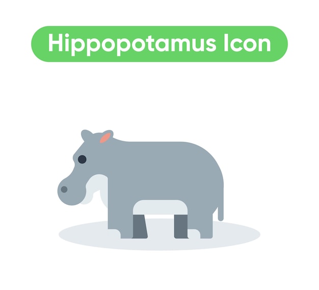 Hippopotamus animal vector emoji icon illustration