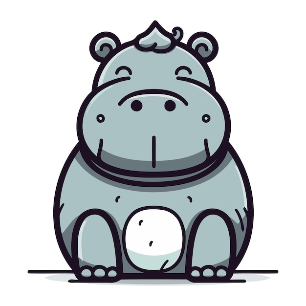 ベクトル ヒポポタムス (hippopotamus) という漫画のキャラクターベクトルでヒポポタムのイラストが描かれています