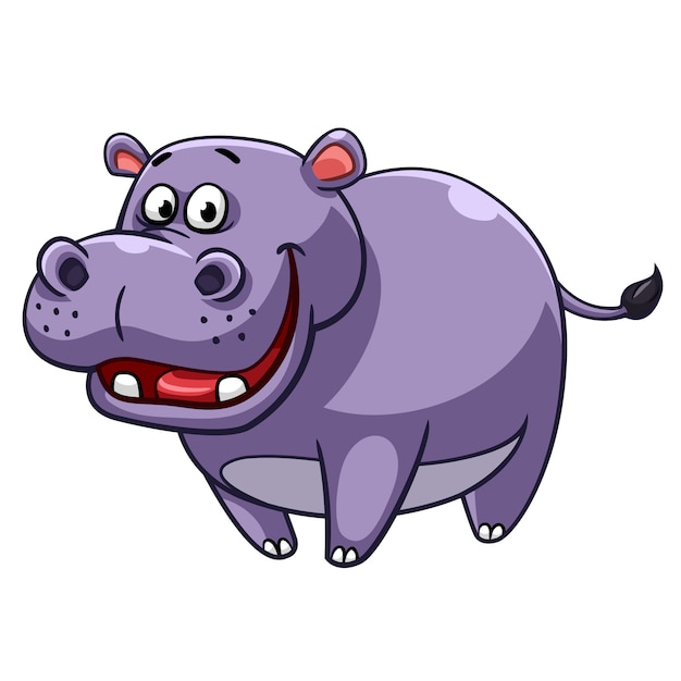 Vector hippopotamus cartoon style