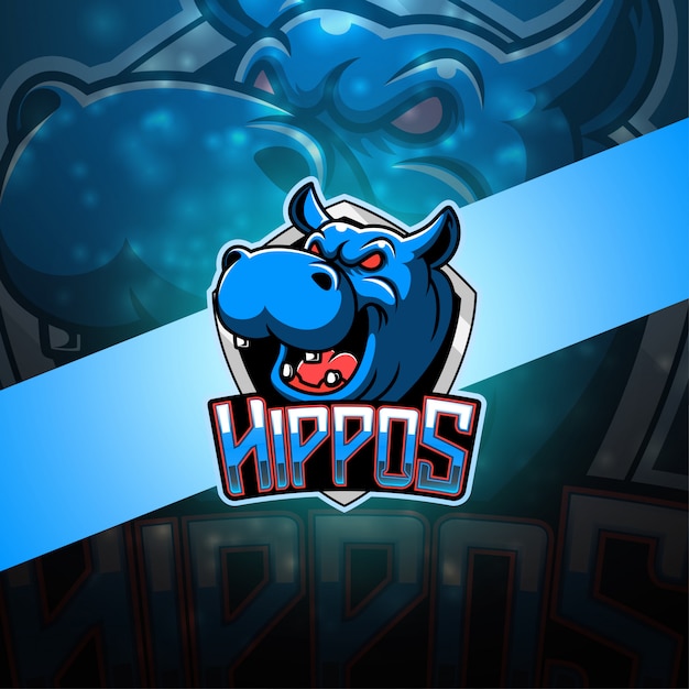 Hippopotamus esport mascot logo