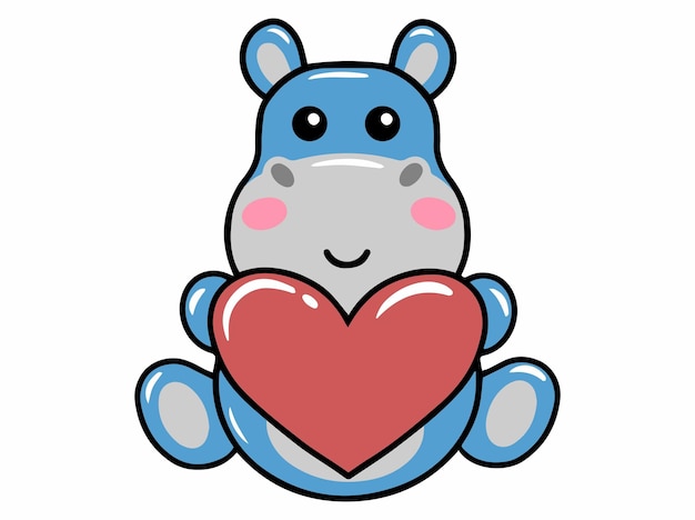 hippopotamus Illustration Cute