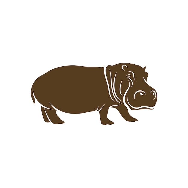 Vector hippopotamus logo design vector icon symbol template illustration