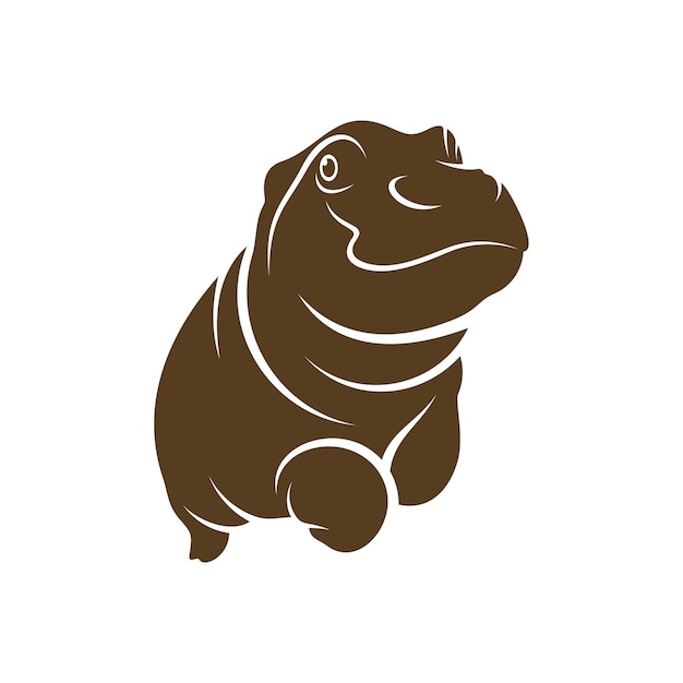 Hippopotamus logo design vector icon symbol template illustration