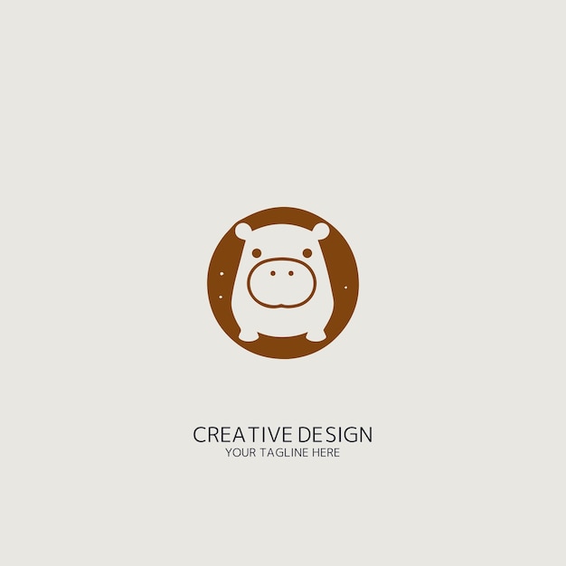 Hippopotamus logo vector