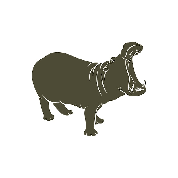 Hippopotamus vector illustration design Hippopotamus logo design Template