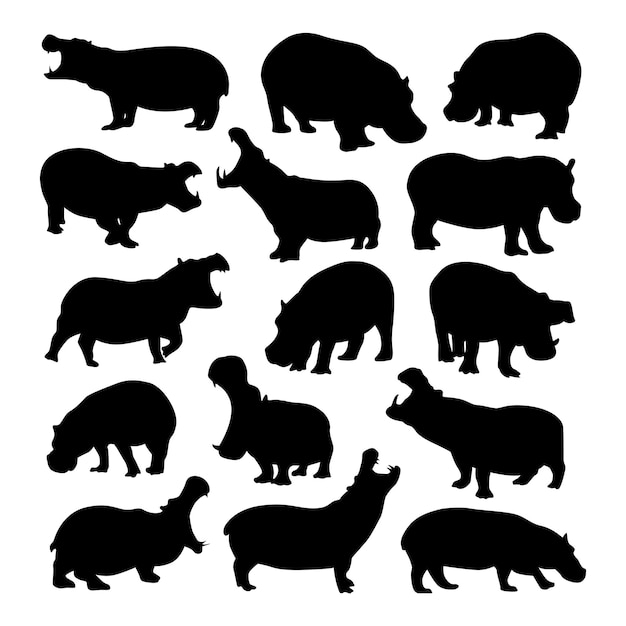 hippopotamus vector silhouette