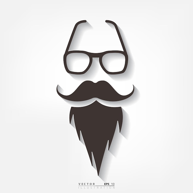 Hipster background with beard retro style