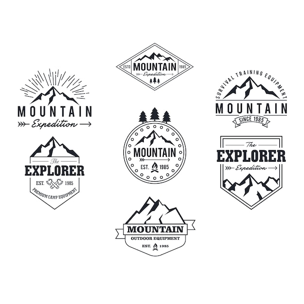 Hipster berg avonturenbadges collectie