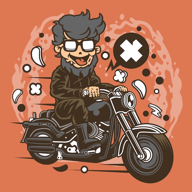 Vettore biker hipster