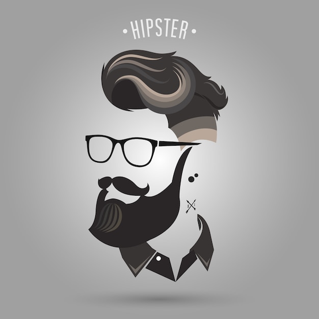 Vettore capelli castani hipster